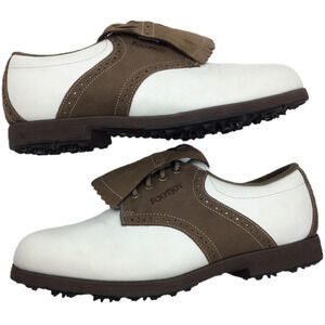 Footjoy Softjoy Women's Size 7.5W Kiltie Golf Shoes Brown & White Style# 98671